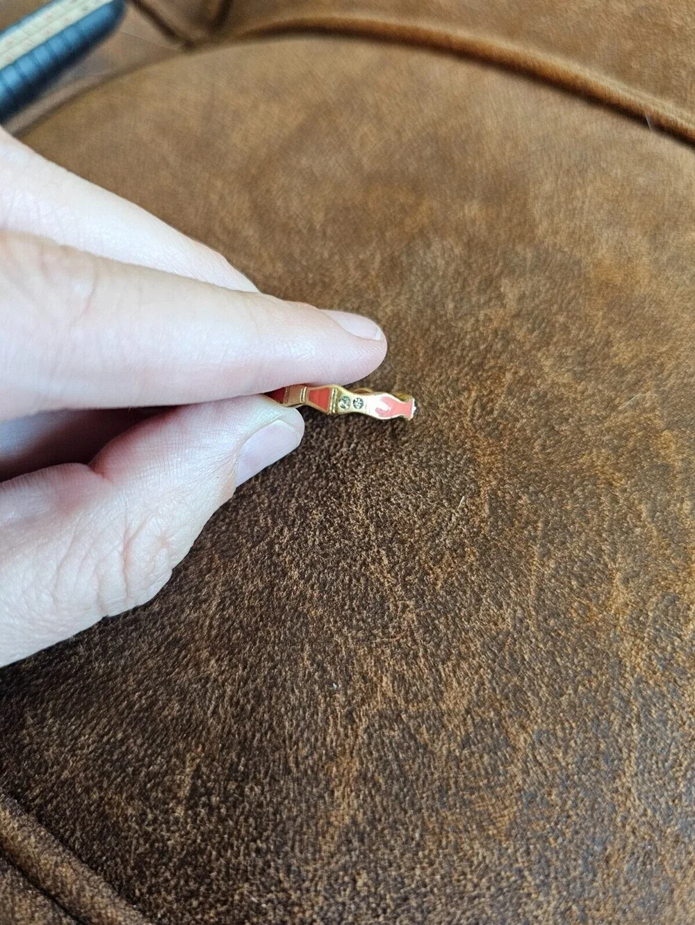 Vintage Lia sophia 'Peaches and Cream' Ring Pink Gold Tone Sz 6